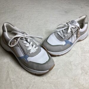 Remonte DOG02 Leather Sneakers Women's EU 39 (US 8/UK 6), White, pastel details